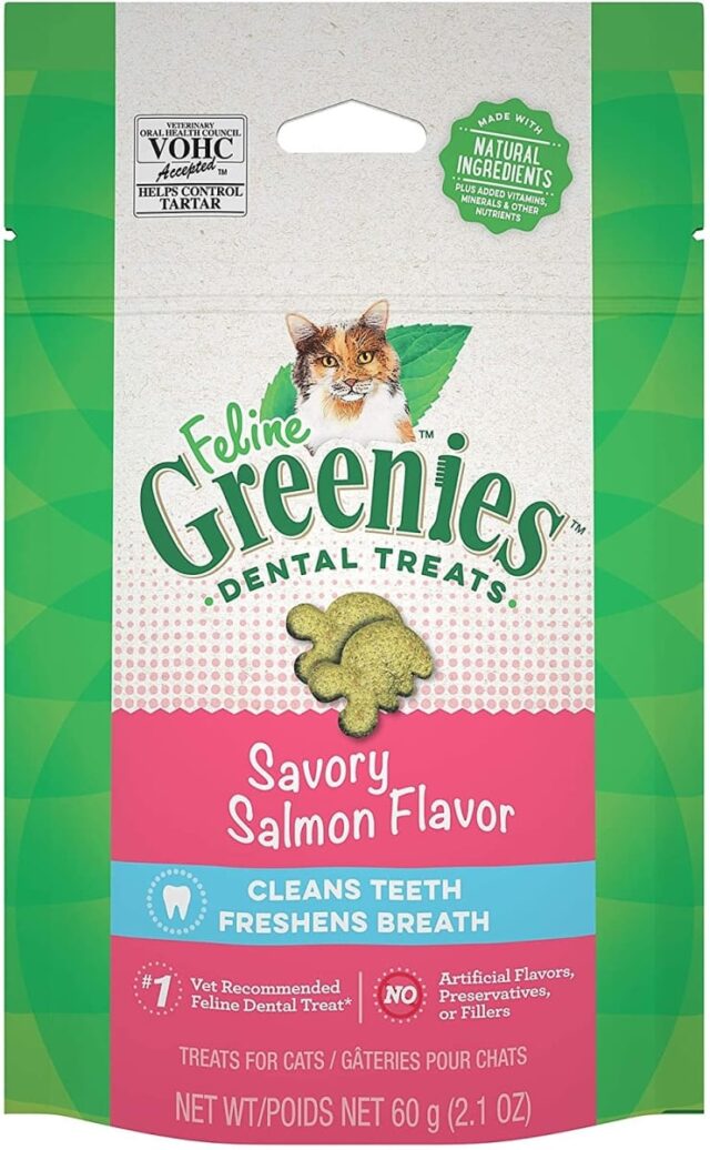 Greenies Savory Salmon Flavor Dental Cat Treats – 2.1oz