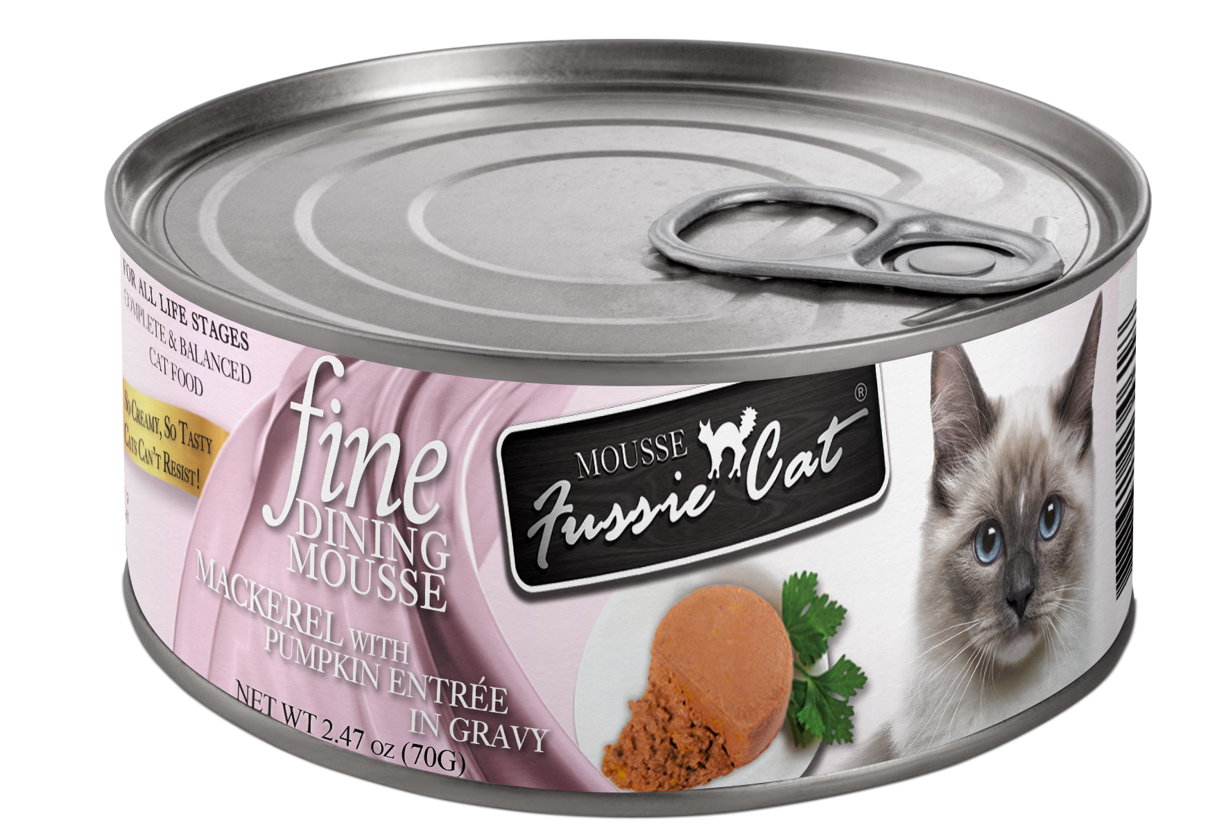 Fussie Cat Fine Dining Mousse Mackerel with Pumpkin Entrée in Gravy Wet Cat Food