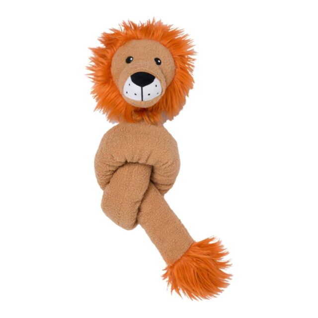 Twisty Lion Plush Dog Toy