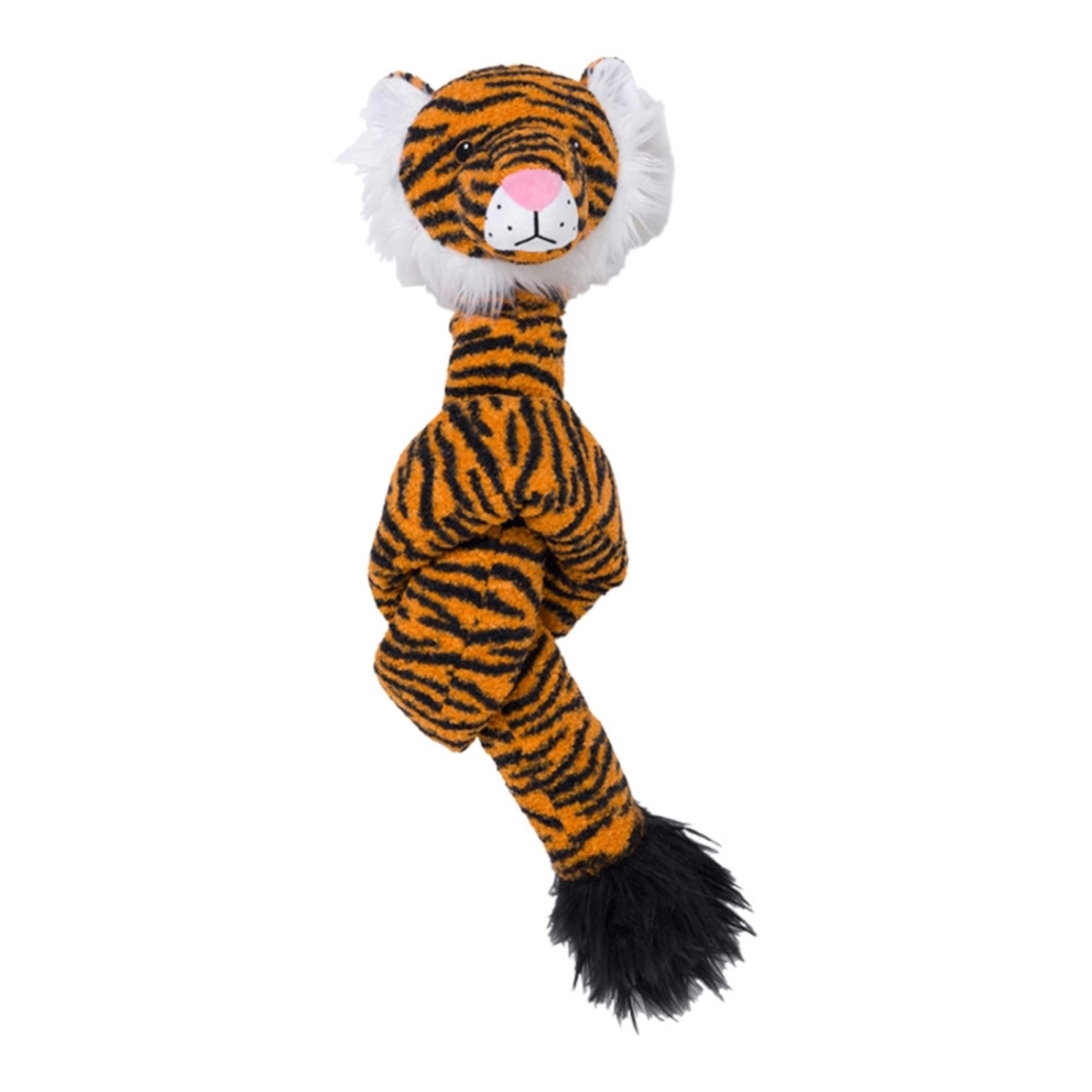 Twisty Tiger Plush Dog Toy