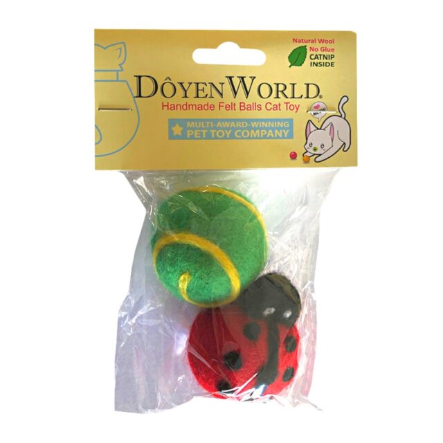 Felt Ball Ladybug Cat Toy