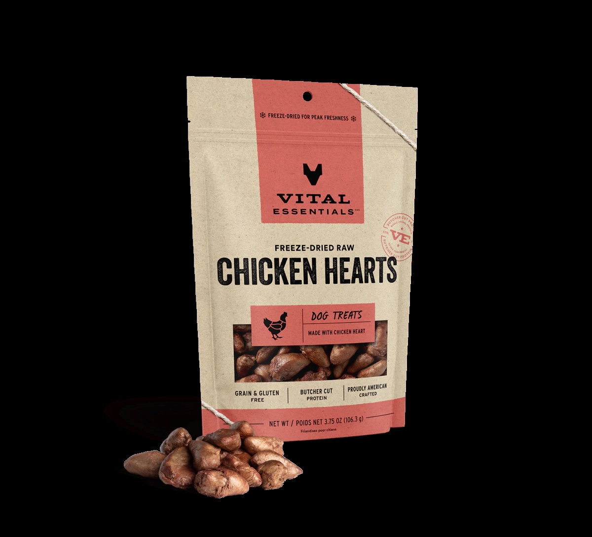 Vital Essentials Freeze Dried Chicken Hearts Dog Treats