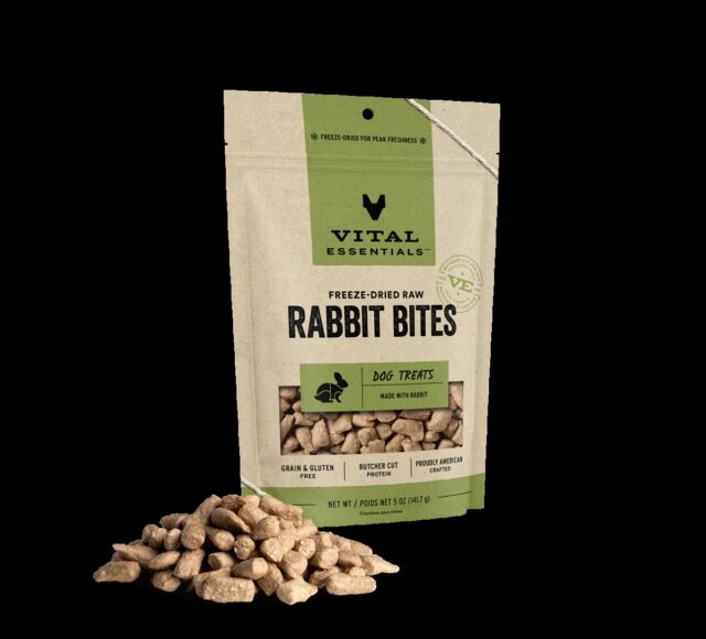Vital Essentials Freeze Dried Rabbit Bites Dog Treats 5 oz