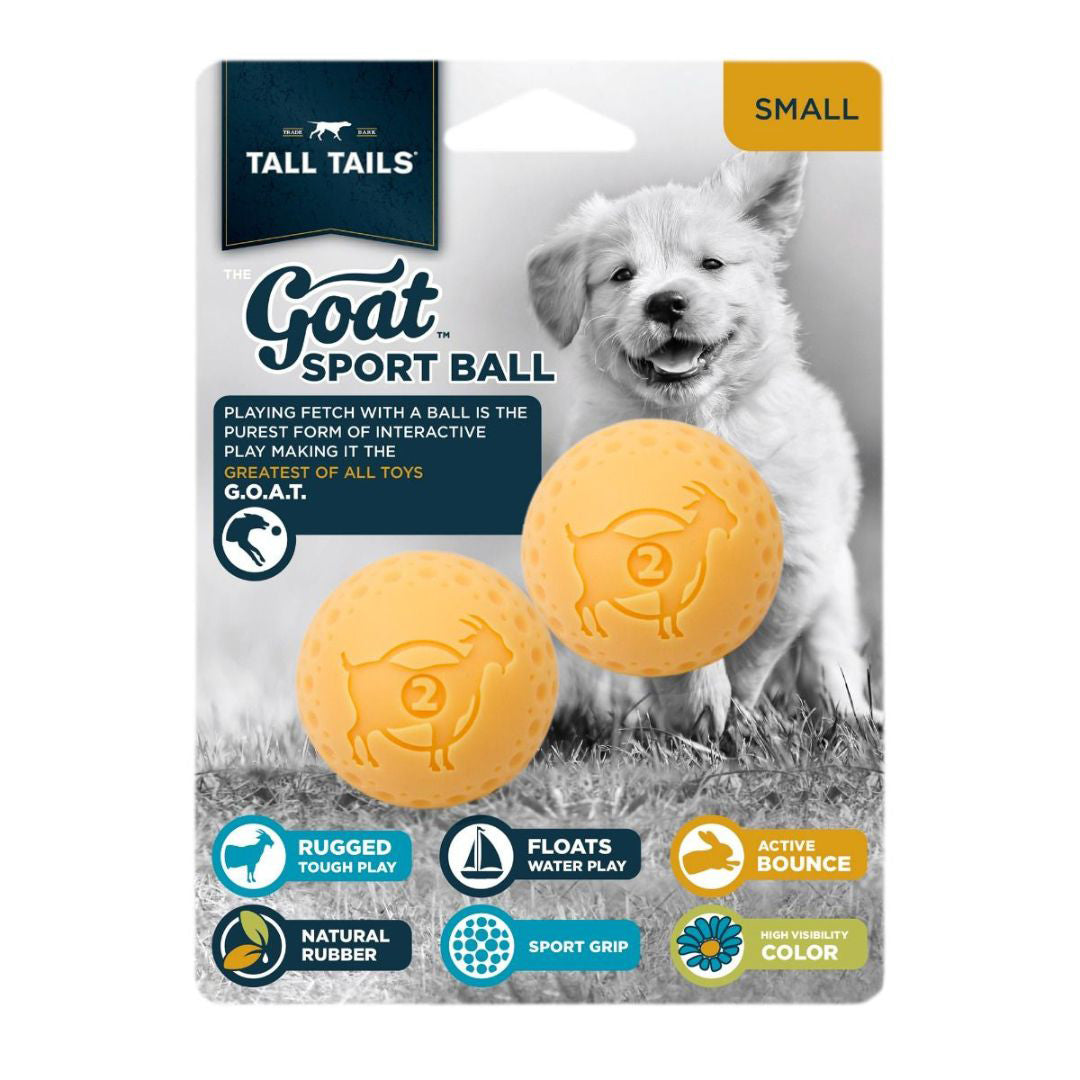 2 in. Goat Ball Dog Toy, Yellow