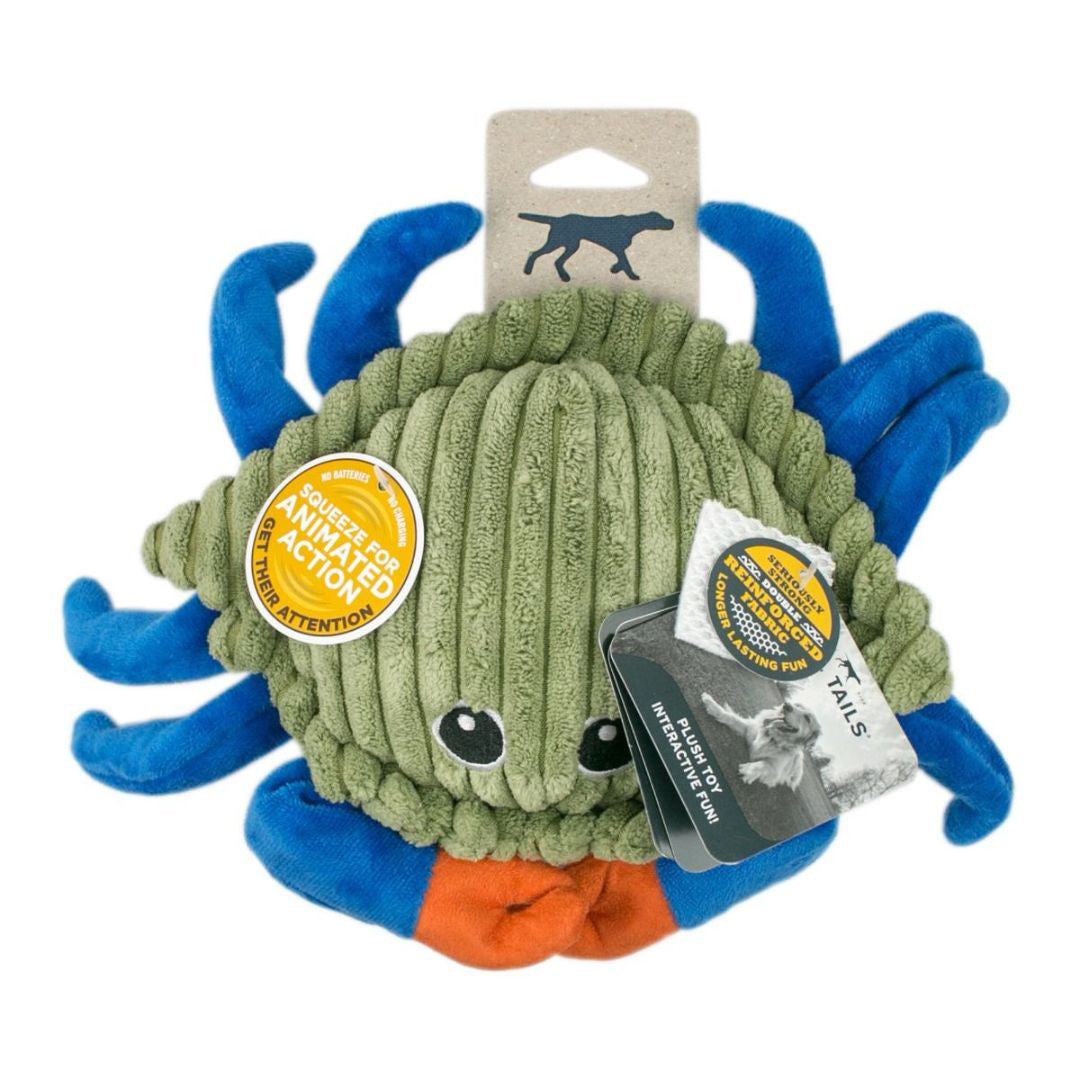 9 in. Crab Dog Toy, Blue