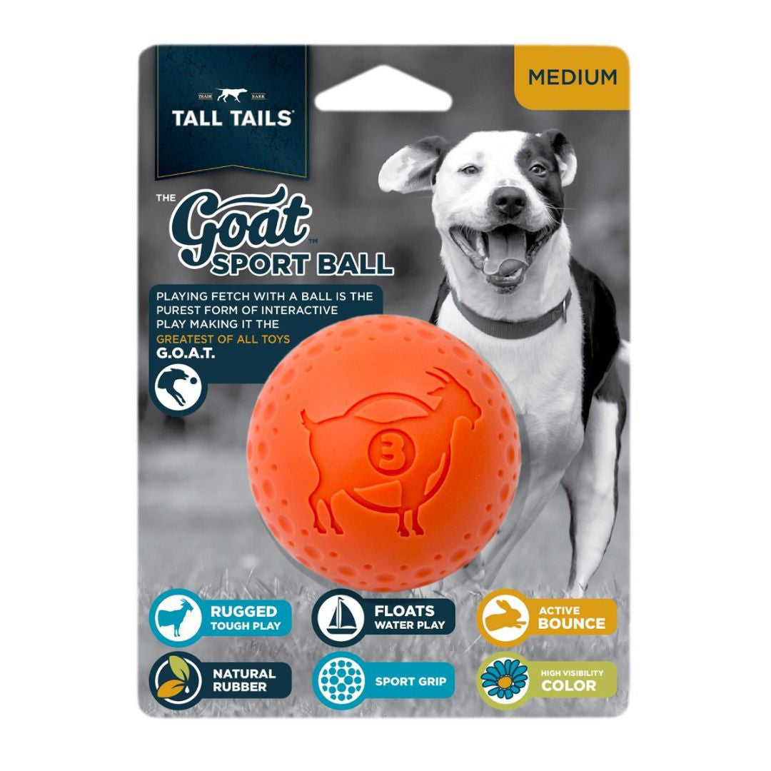 3 in. Goat Ball Dog Toy, Orange