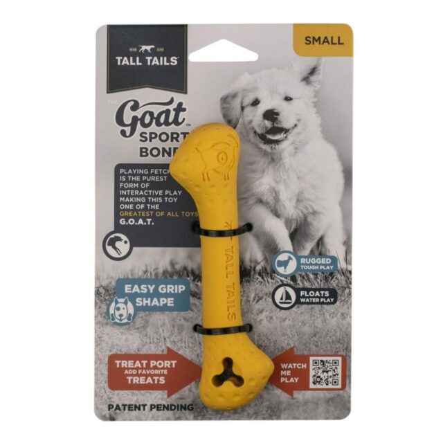 6 in. Dog Goat Bone Toy, Yellow