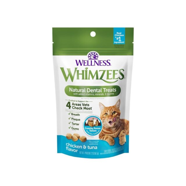 Whimzees Wellness Natural Chicken & Tuna Flavor Cat Dental Treats, 2 oz.