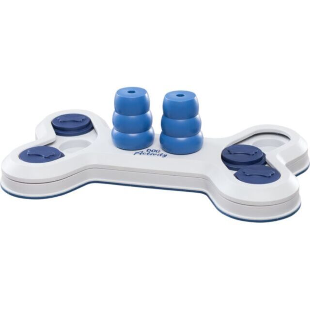 TRIXIE Flip Bone Dog Activity Strategy Game, 1 LB, Blue / White