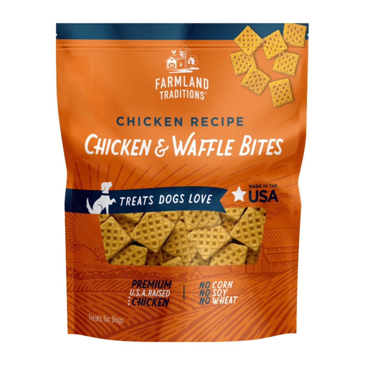 Farmland Traditions Chicken & Waffle Bites Dog Treats