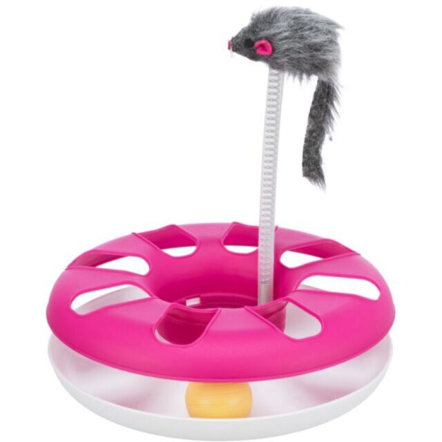 Cat Activity – Crazy Circle with Plush Mouse, Pink