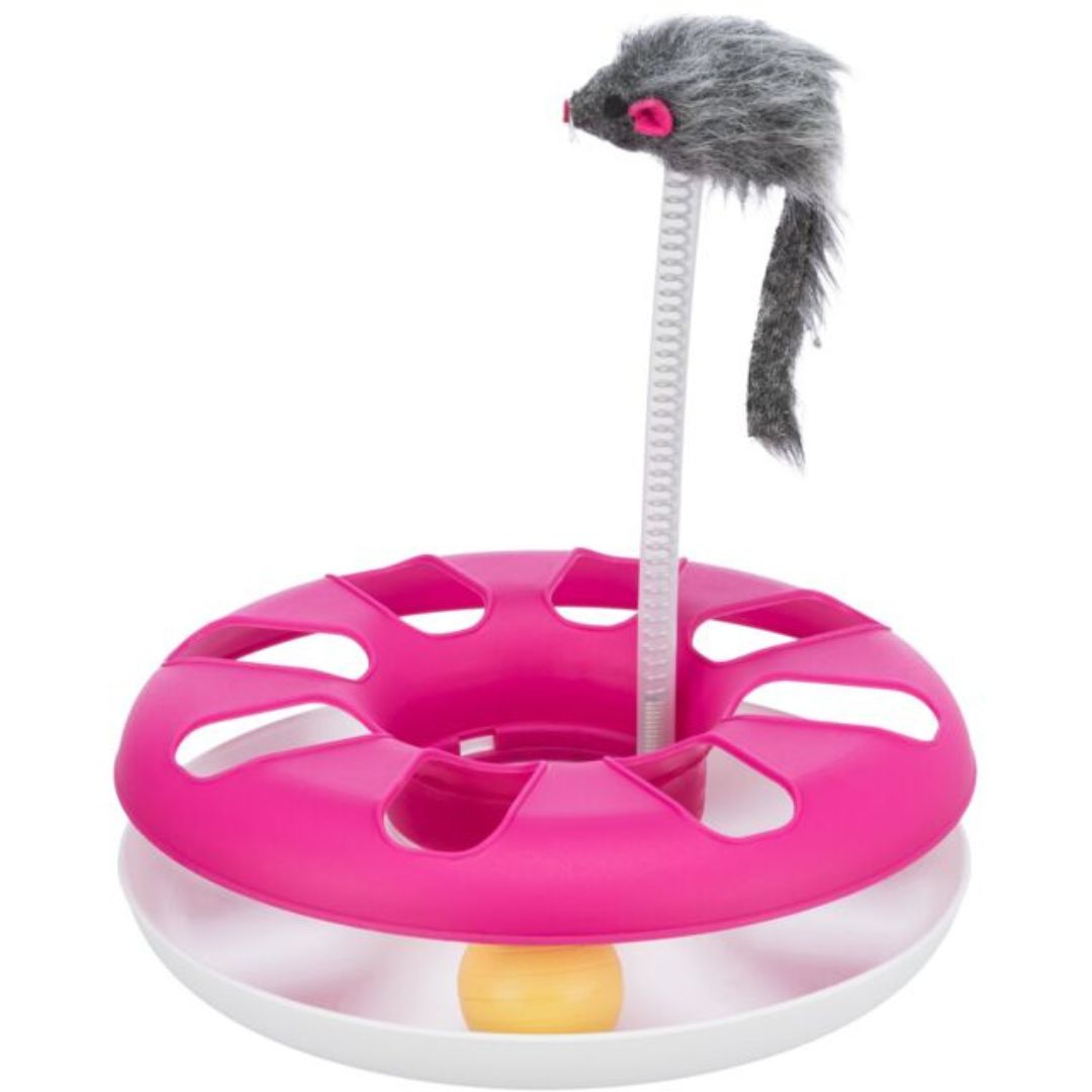 Cat Activity – Crazy Circle with Plush Mouse, Pink