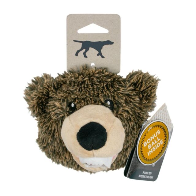 Dog 2 in 1 Grizzly Head Toy – 4 in.