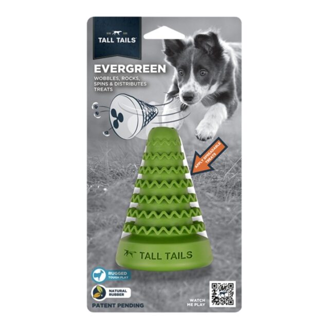 4 in. Natural Rubber Evergreen Dog Toy