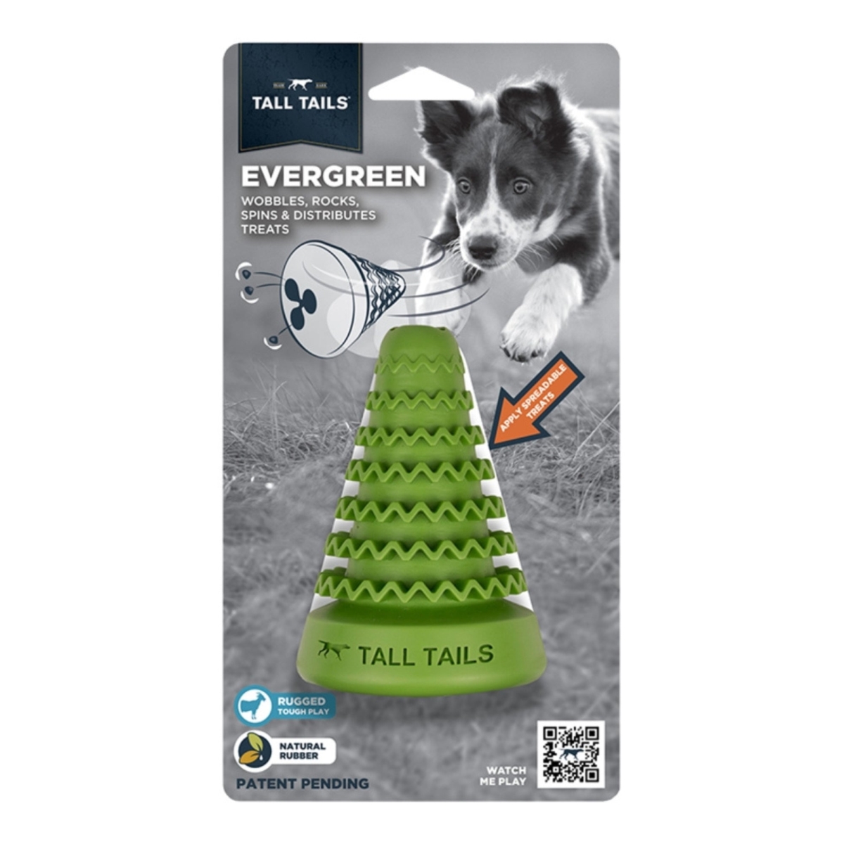 4 in. Natural Rubber Evergreen Dog Toy