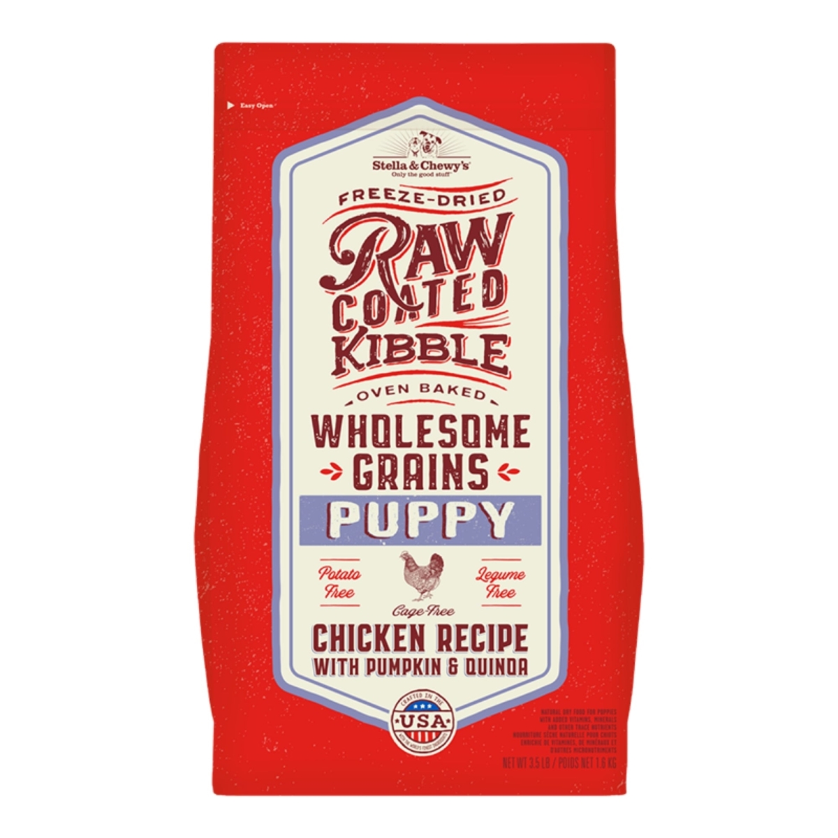 Stella & Chewy’s Raw Coated Wholesome Grains Puppy Chicken Recipe Dry Dog Food 3.5 lb