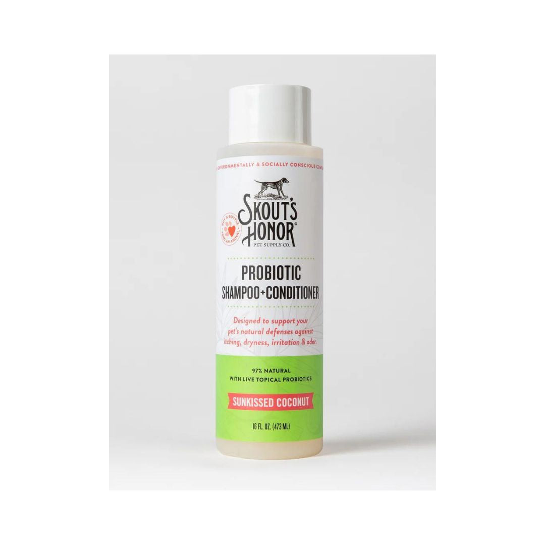 Skout’s Honor Sunkissed Coconut Probiotic Shampoo Plus Conditioner for Dogs, 16 fl. oz.