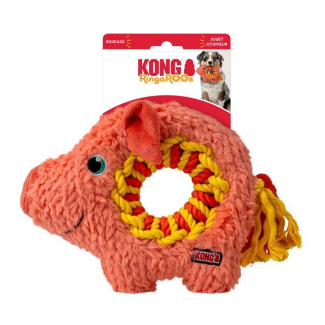 Ringaroos Dog Toy, Pig – Medium
