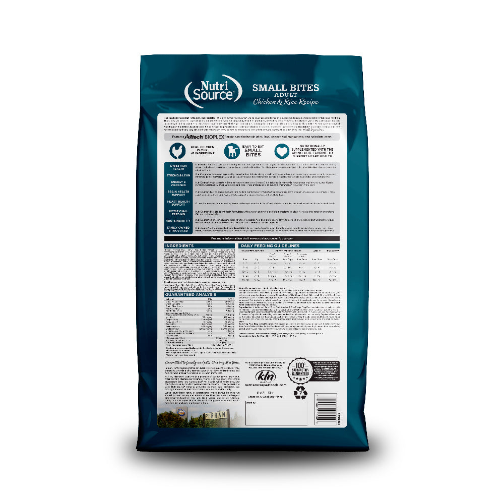 NutriSource Adult Chicken & Rice Small Bites Recipe Dry Dog Food