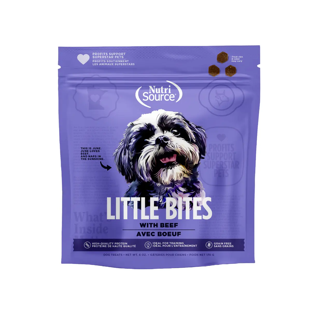 NutriSource Grain-Free Little Bites Beef Dog Treats – 6 oz