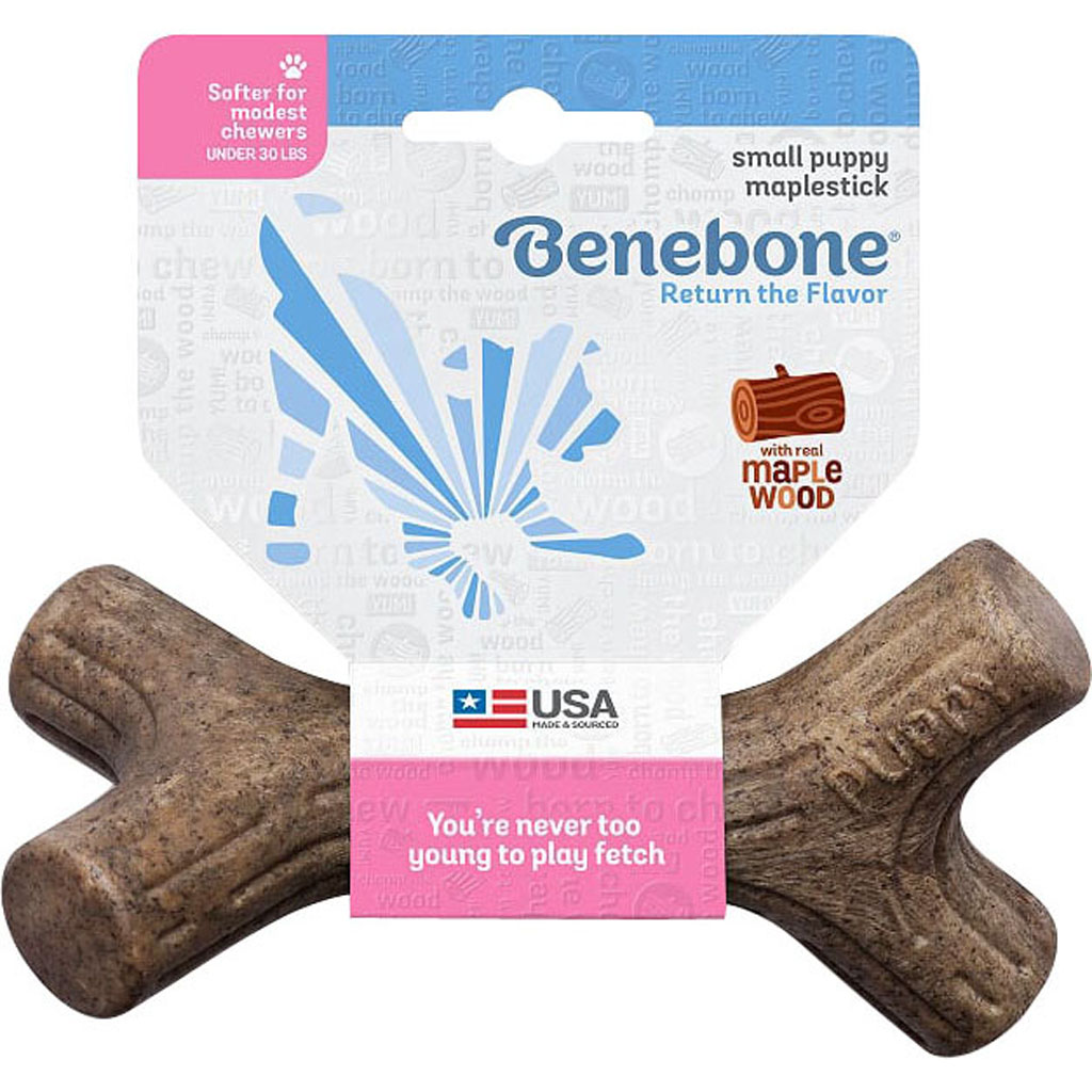 Benebone Puppy Maplestick Dog Chew Toy Softer for Modest Chewers Small