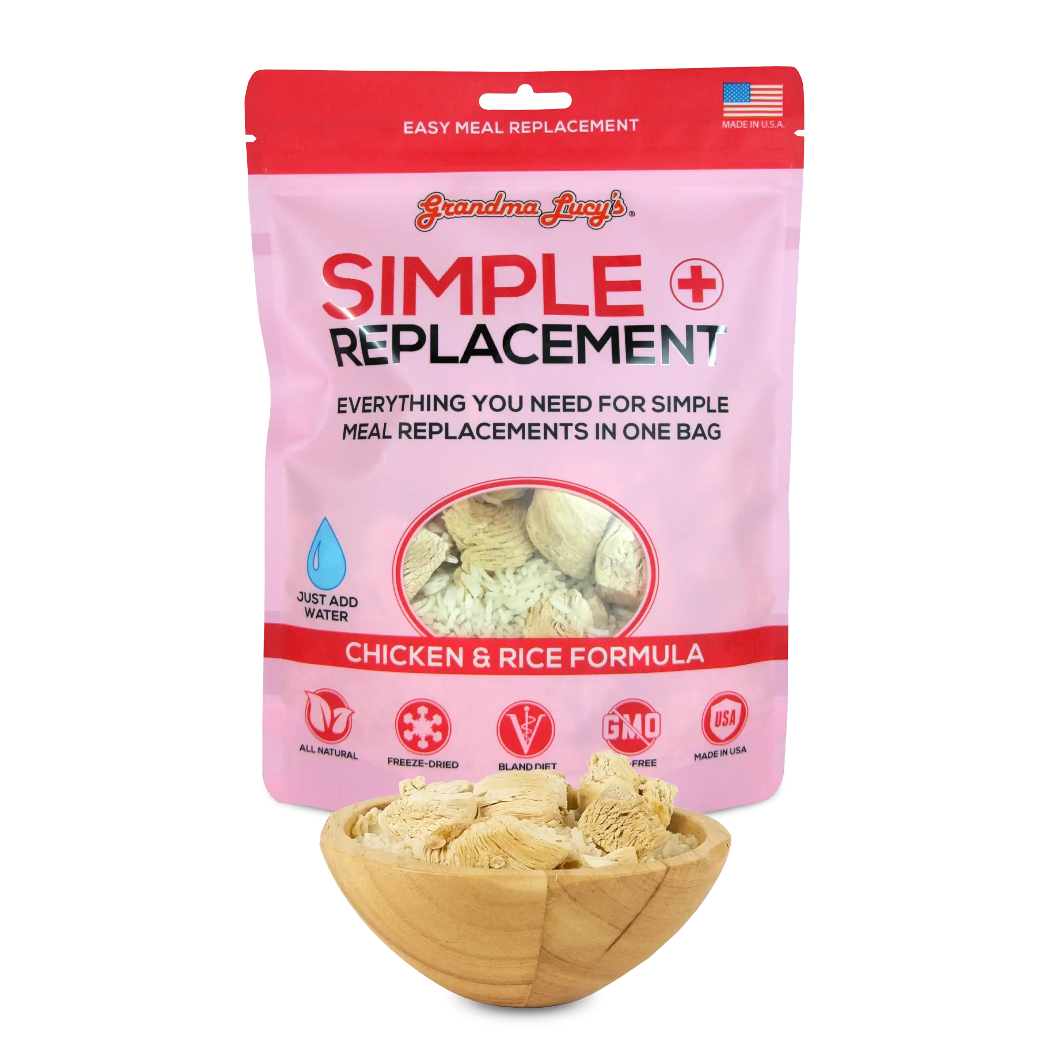 Grandma Lucy’s Simple Replacement Freeze-Dried Chicken & White Rice Meal Replacement for Dogs & Cats
