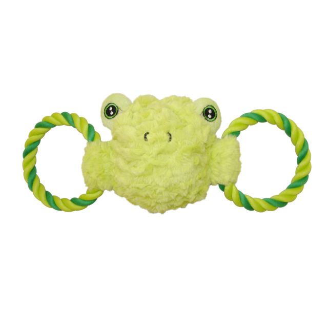Jolly Pet Tug a Mals Plush Canvas Frog Dog Toy Small
