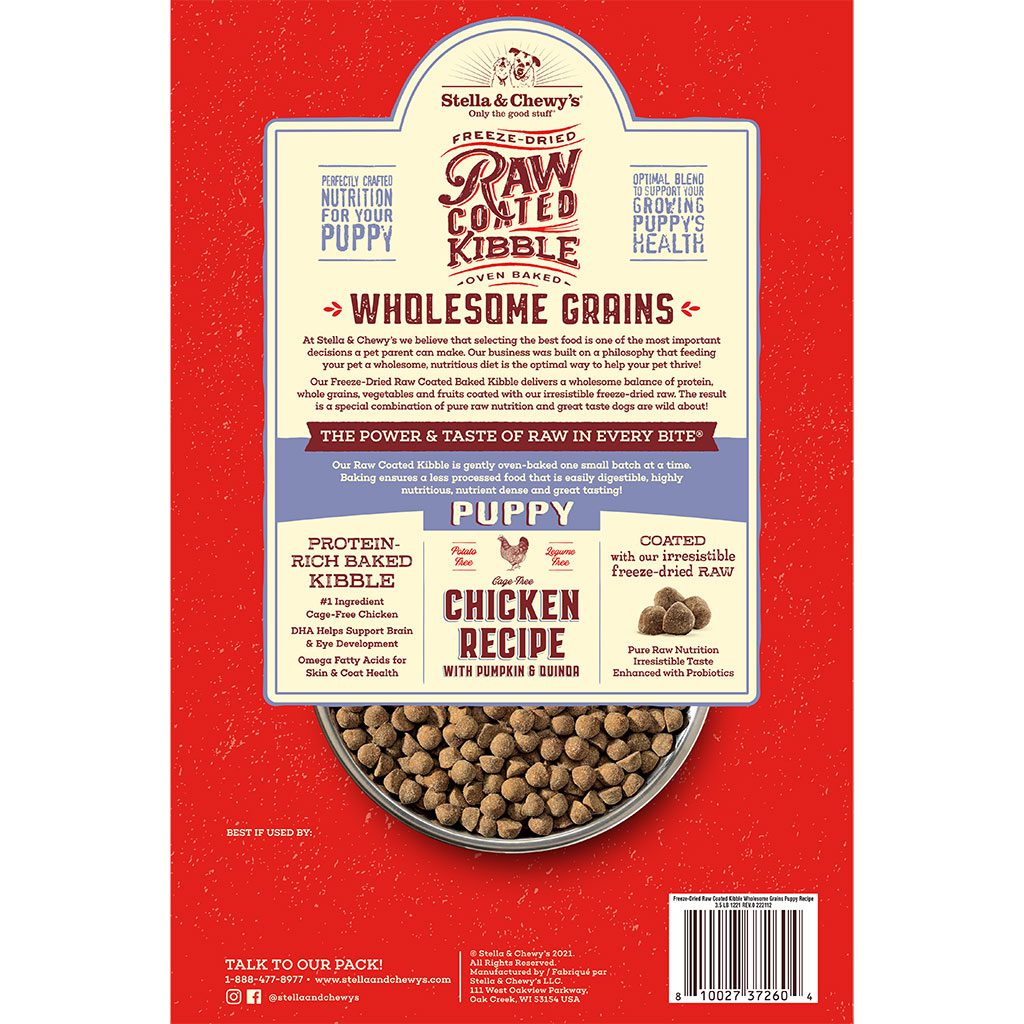 Stella & Chewy’s Raw Coated Wholesome Grains Puppy Chicken Recipe Dry Dog Food 3.5 lb