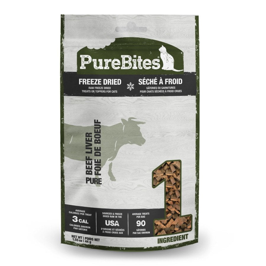 PureBites Natural Beef Liver Freeze Dried Treats For Cats 1.55-Ounce
