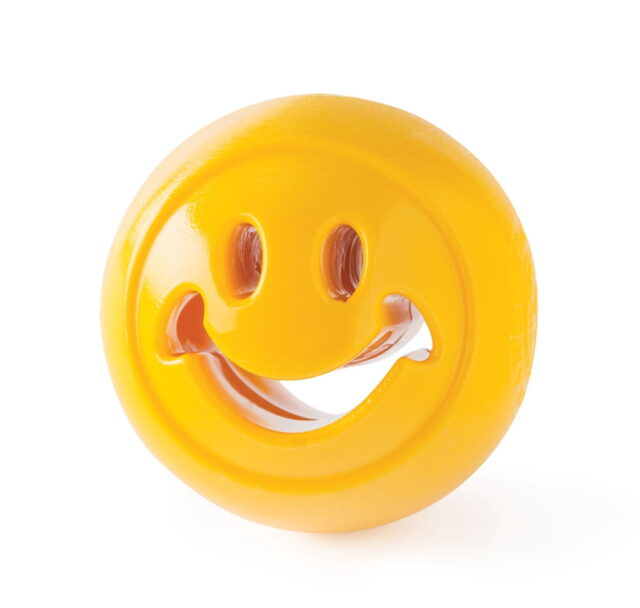 Planet Dog Orbee-Tuff Nooks Smiley Face Treat-Dispensing Dog Toy Yellow One-Size