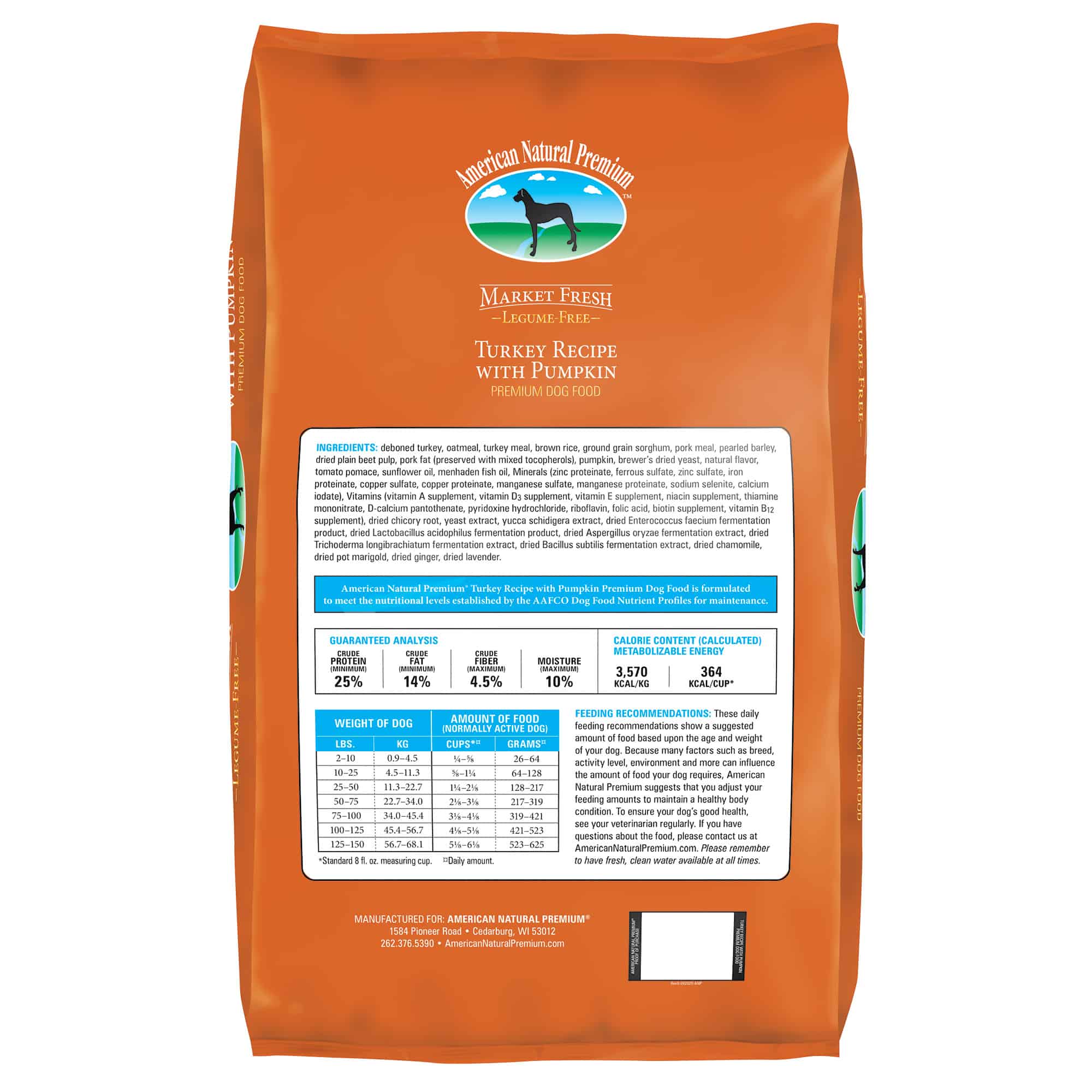 American Natural Premium Turkey with Pumpkin Recipe Dog Food 4LB