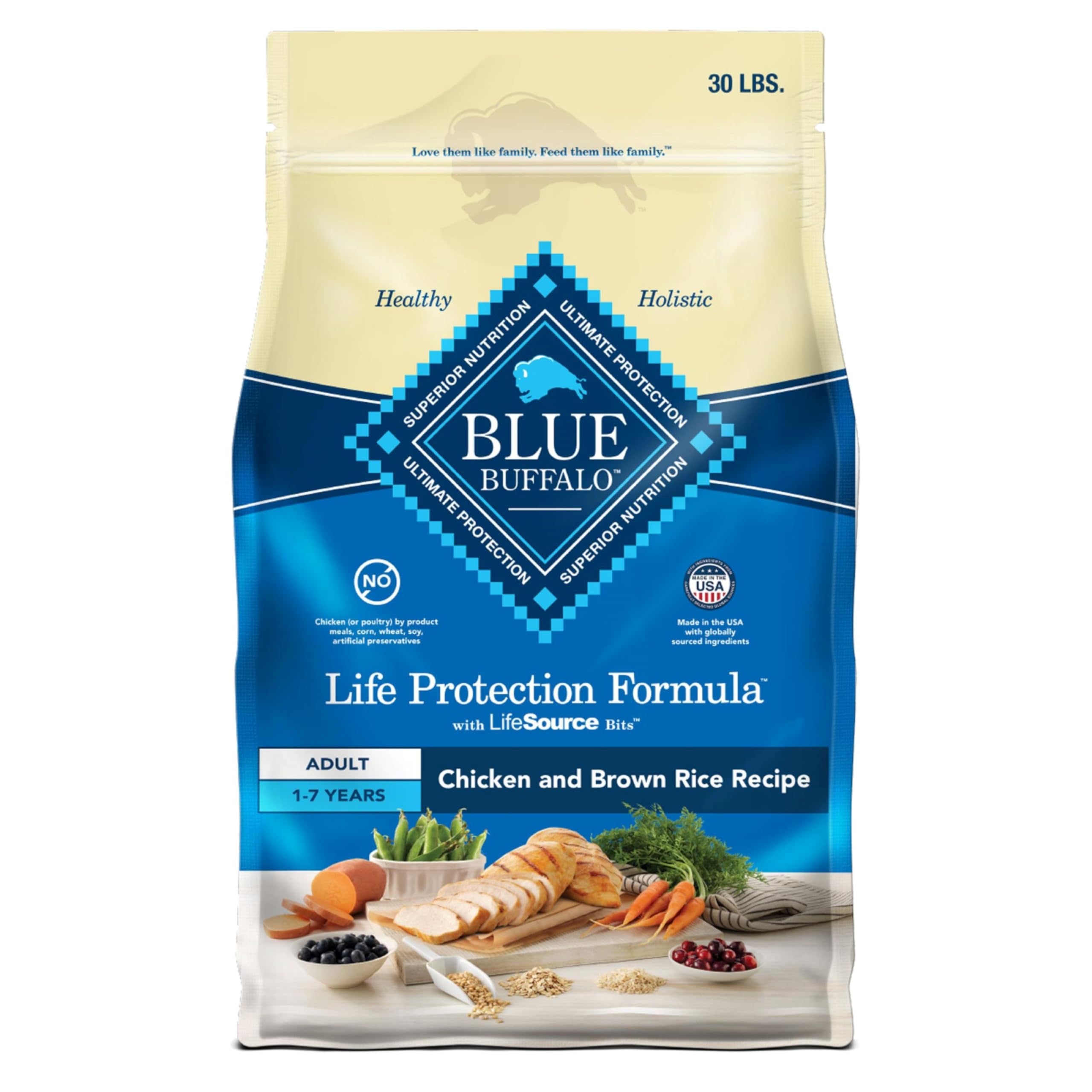 Blue Buffalo Life Protection Formula Natural Adult Dry Dog Food with Chicken and Brown Rice