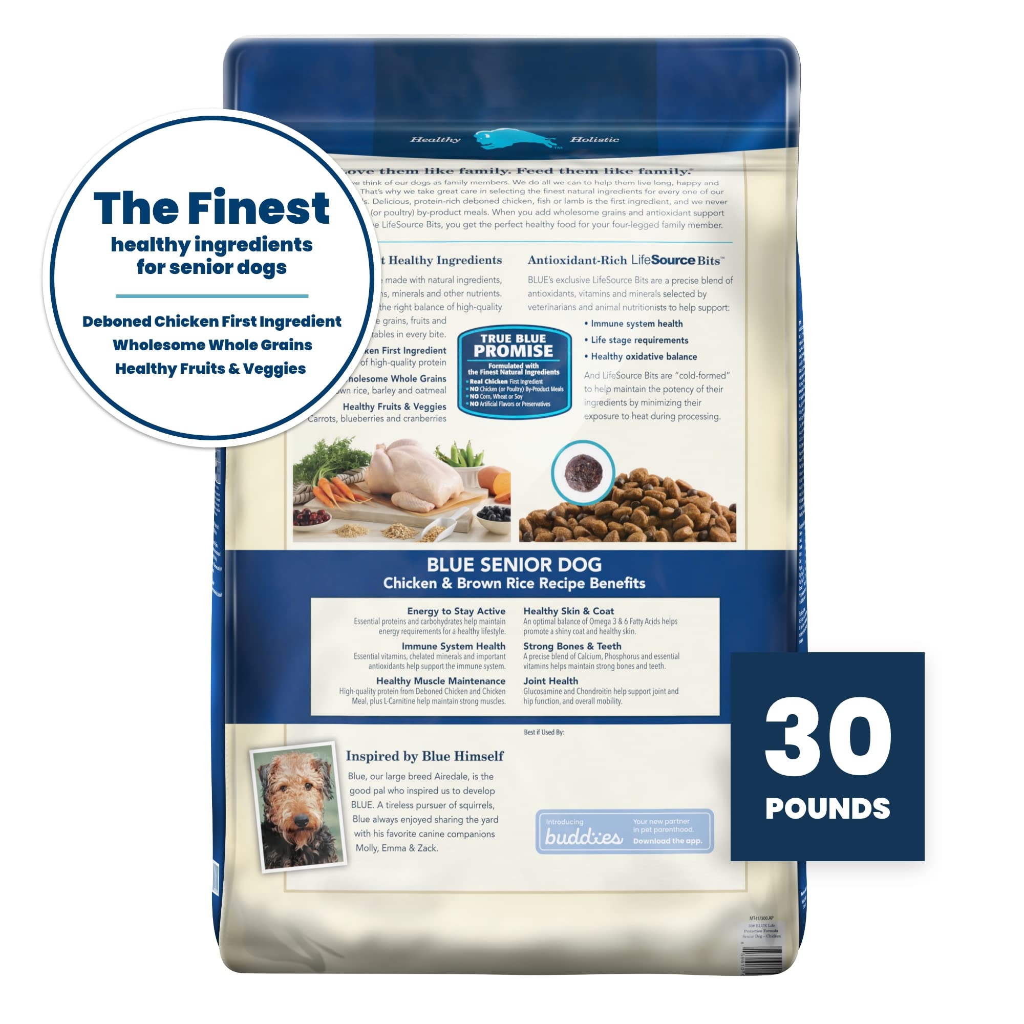 Blue Buffalo Life Protection Formula Natural Senior Dry Dog Food with Chicken and Brown Rice