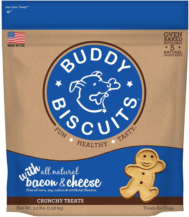 Buddy Biscuits Oven Baked Treats with Bacon & Cheese – 3.5 lb.