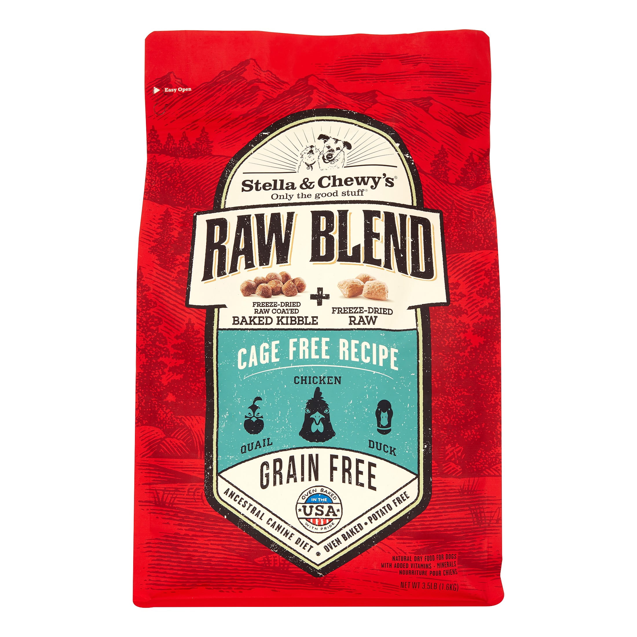 Stella & Chewy’s Raw Blend Kibble Cage-Free Recipe (Chicken, Duck & Quail) Grain-Free Dry Dog Food