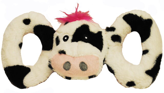 Jolly Pets Tug-a-Mal Squeaky Cow Dog Toy Large