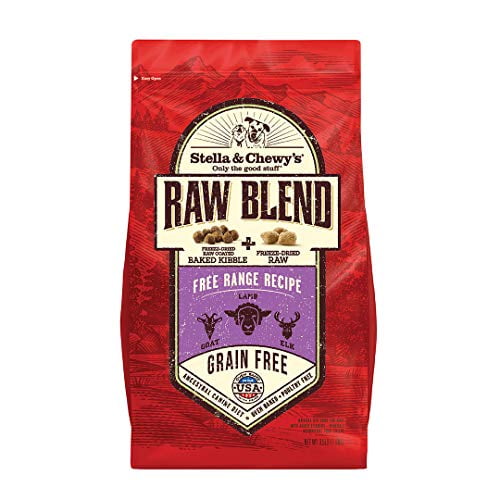 Stella & Chewy’s Raw Blend Kibble Free Range Recipe (Lamb, Goat & Elk) Grain-Free Dry Dog Food