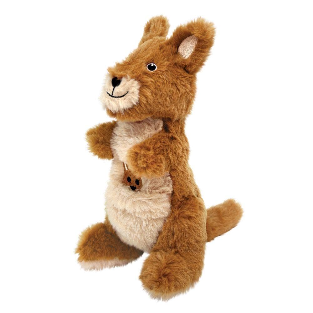 KONG Shakers Passports Dog Toy Kangaroo Brown Medium