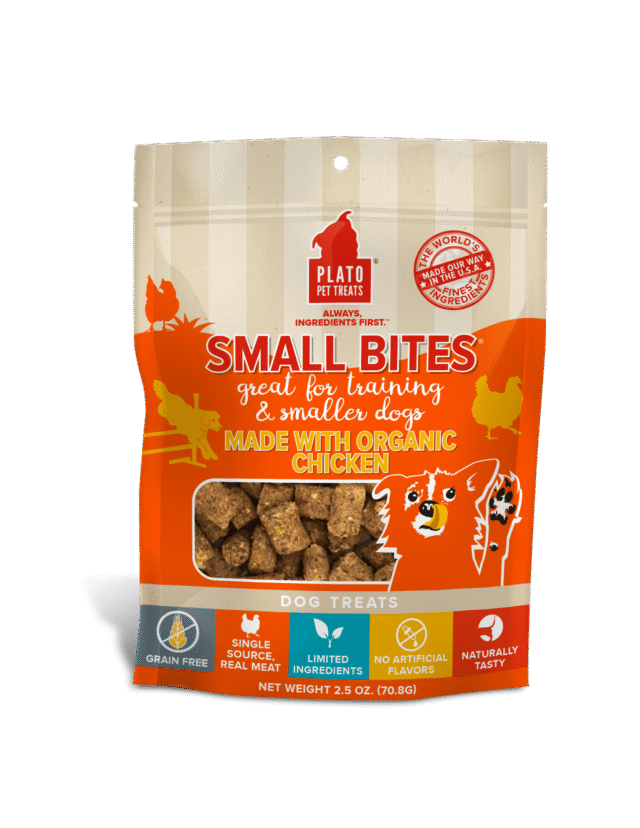 Plato Small Bites Organic Chicken Dog Treats