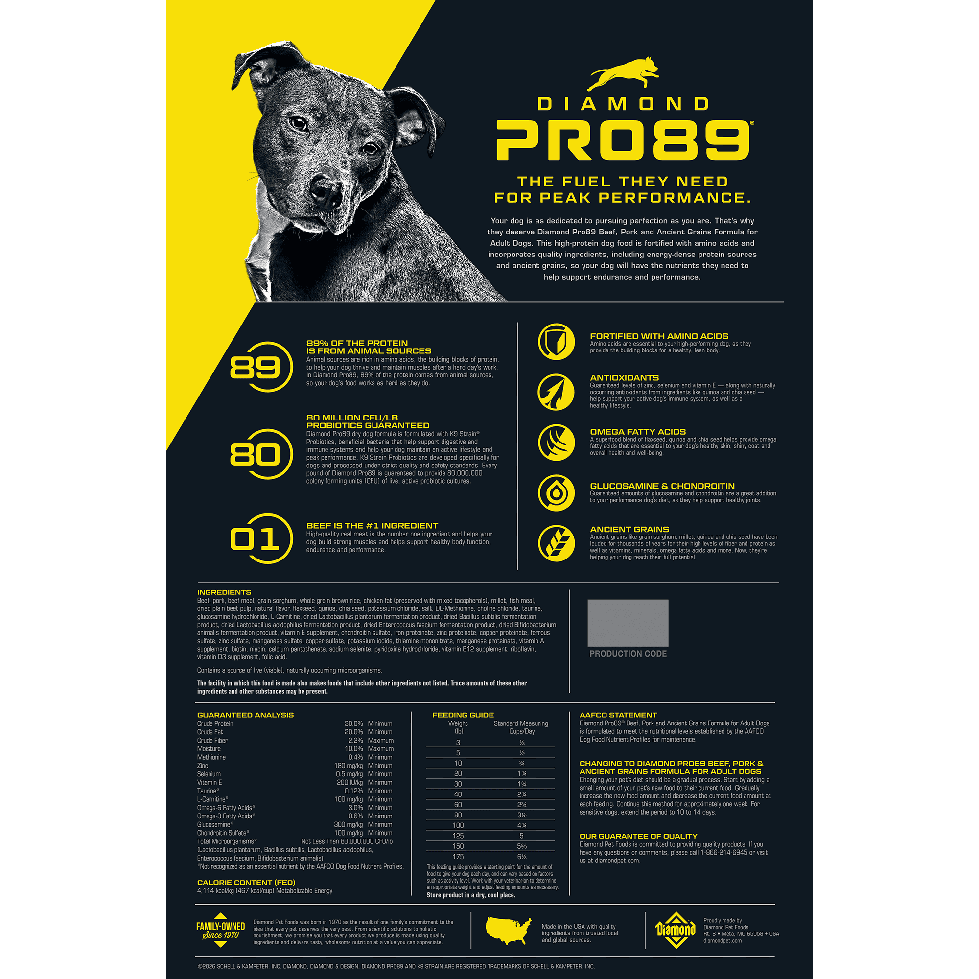 Diamond Pro89 Beef, Pork & Ancient Grains Formula Adult Dry Dog Food