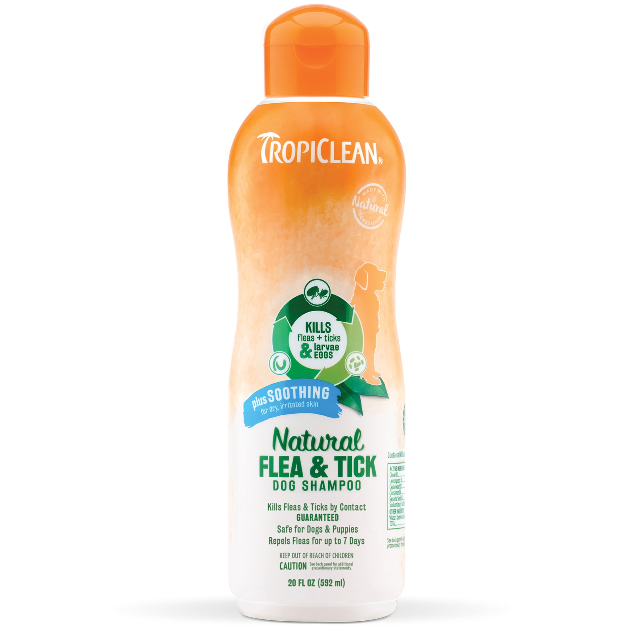 TropiClean Natural Flea & Tick Soothing Shampoo for Dogs 20 oz.