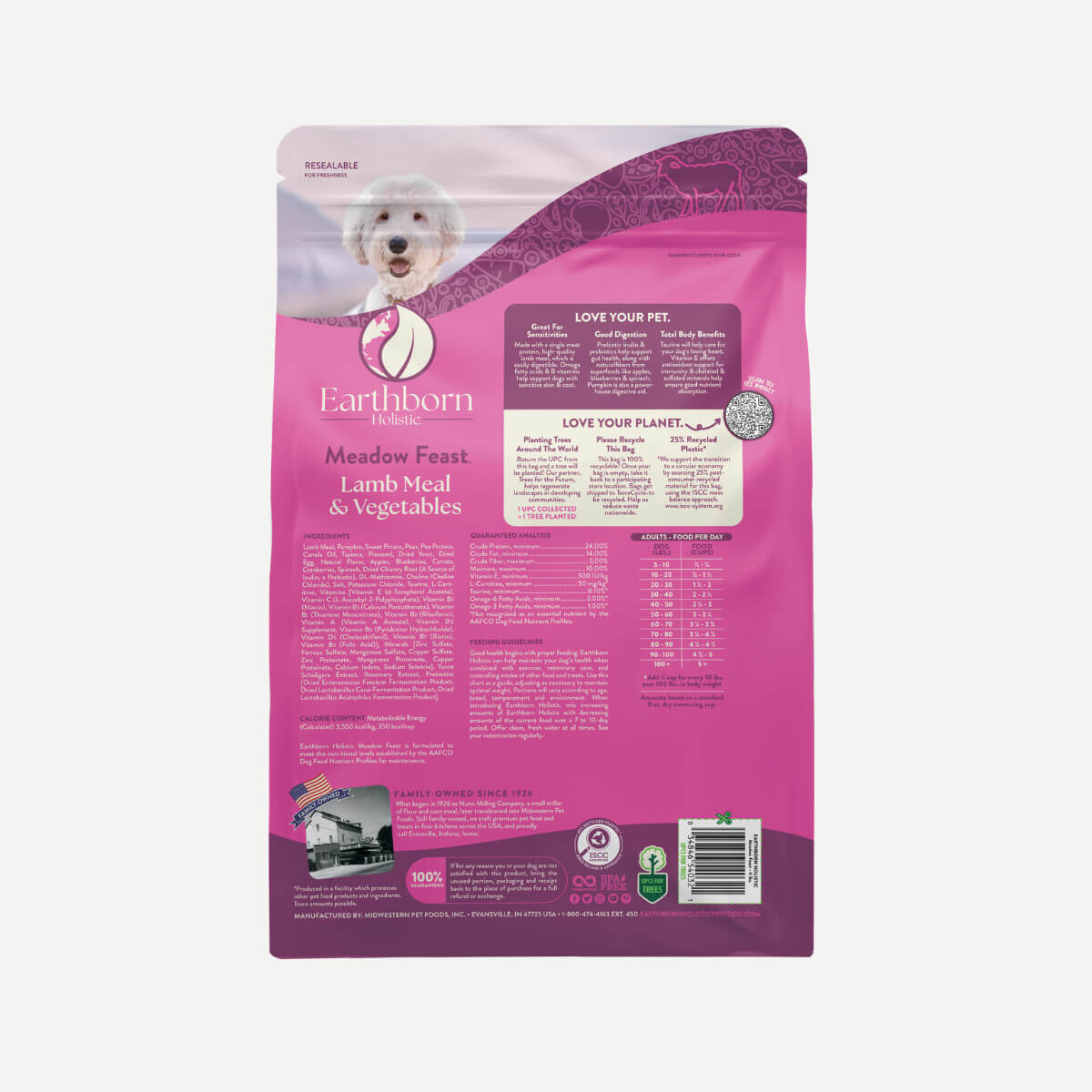 Earthborn Holistic Meadow Feast Lamb Meal Dog Food 25lb