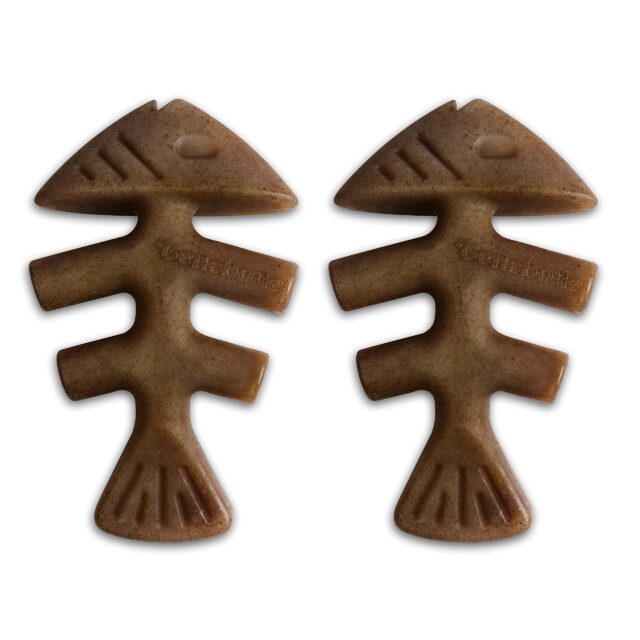 Benebone Tiny 2-Pack Fishbone Durable Dog Chew Toys Real Fish Flavor Made in USA Chew Toy