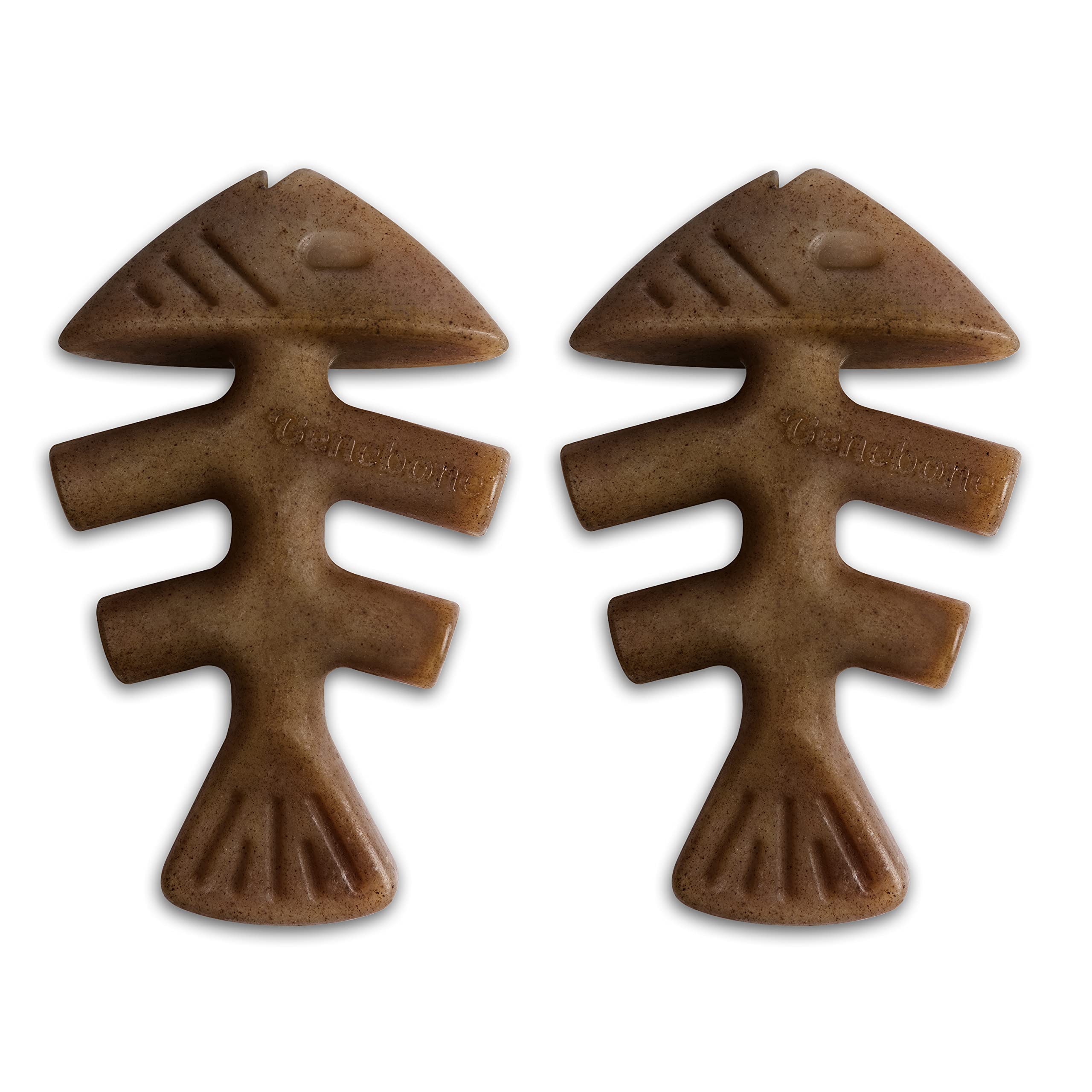 Benebone Tiny 2-Pack Fishbone Durable Dog Chew Toys Real Fish Flavor Made in USA Chew Toy