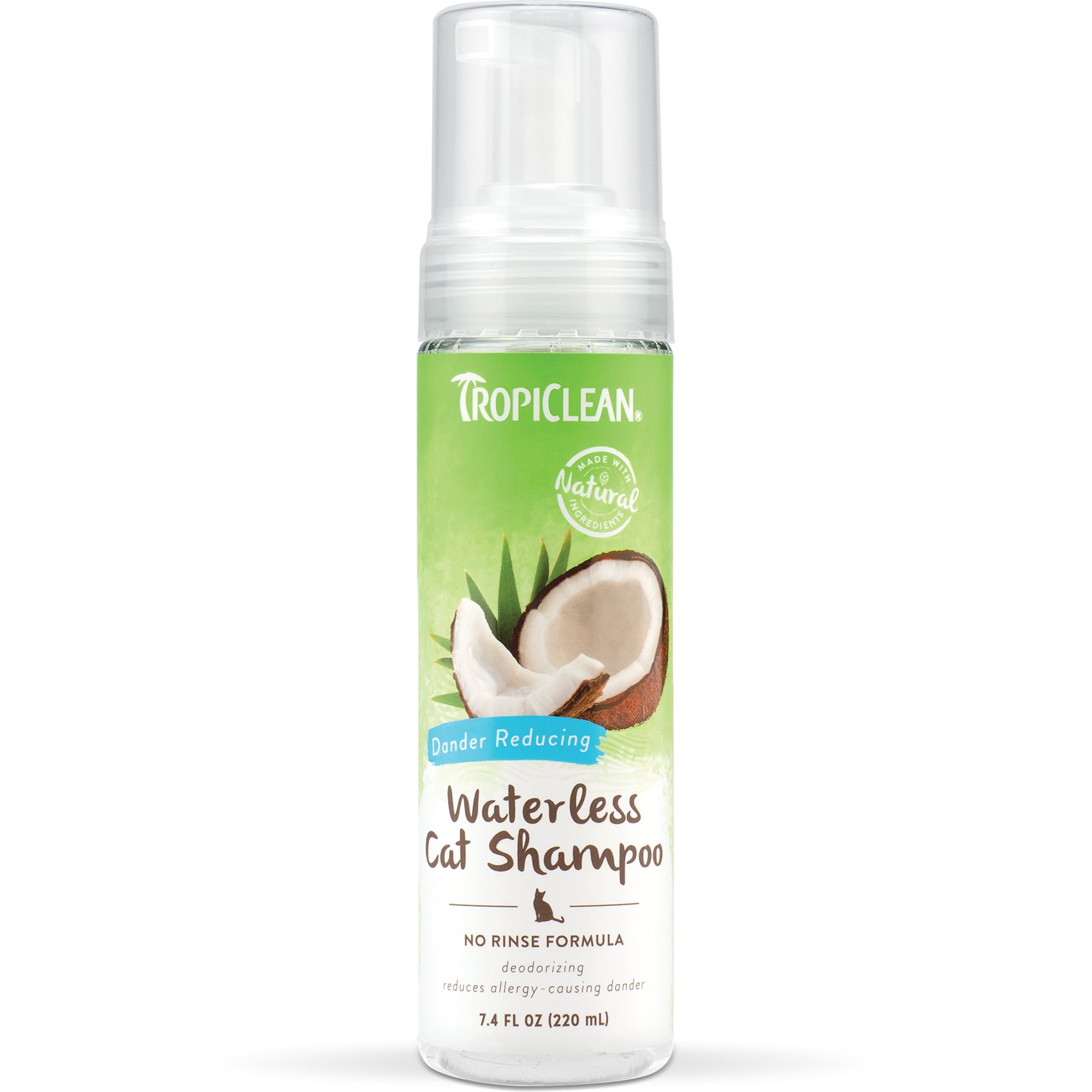 TropiClean Dander Reducing Waterless Shampoo for Cats 7.4 oz.