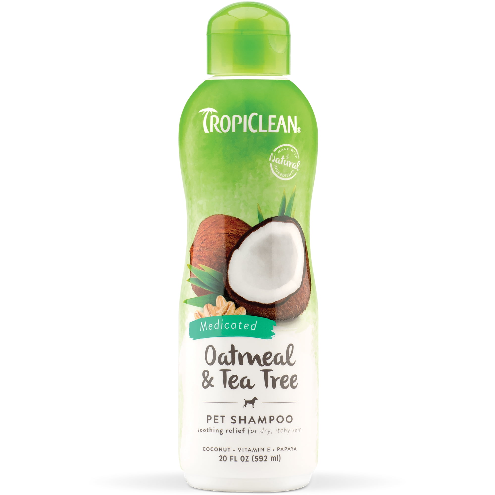 TropiClean Oatmeal & Tea Tree Medicated Itch Relief Shampoo for Pets 20oz