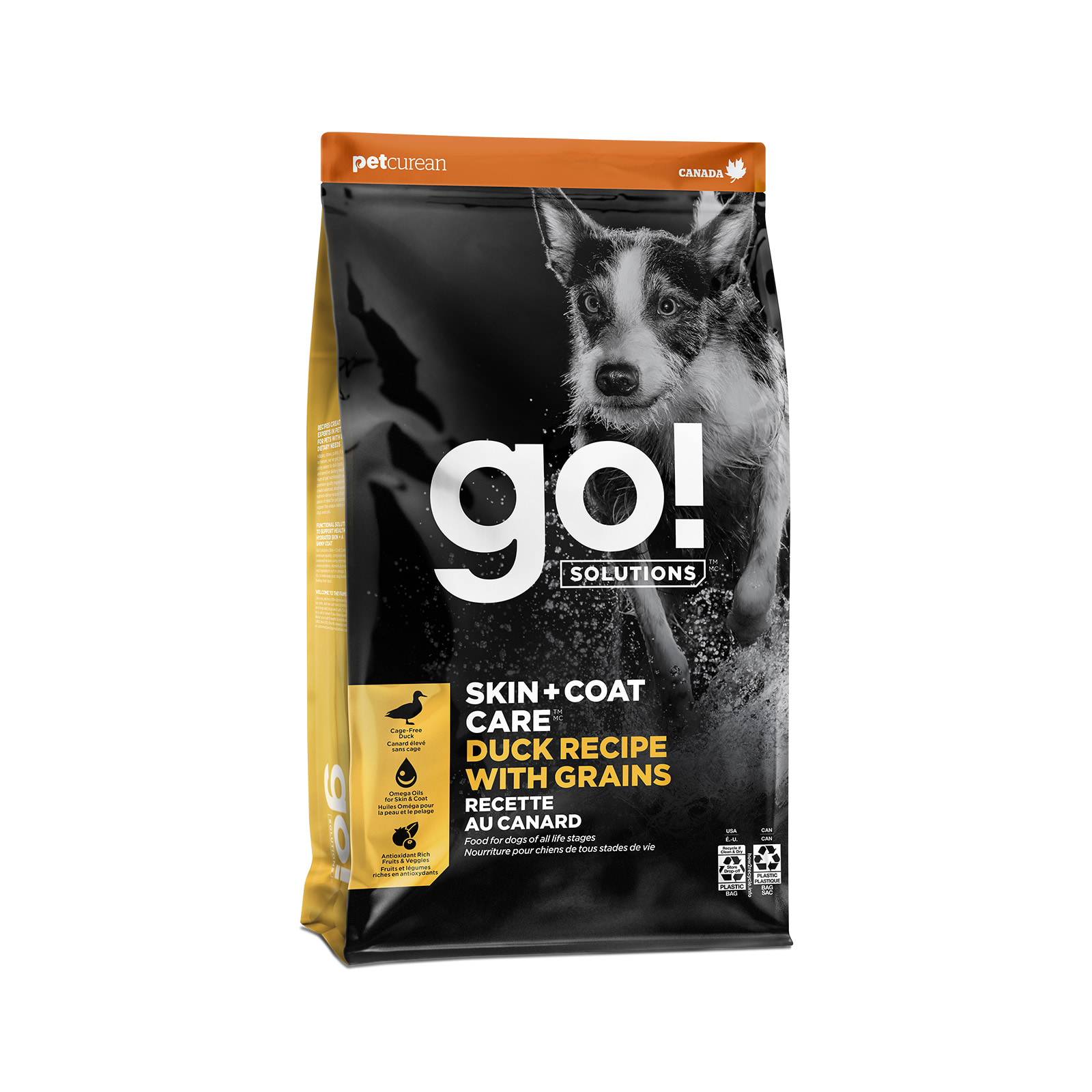 GO! Solutions Skin + Coat Care Duck Recipe with Grains Dry Dog Food