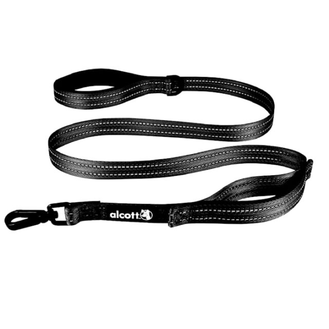 alcott Traffic Dog Leash, Black, 5-ft Long, 1-in. Wide