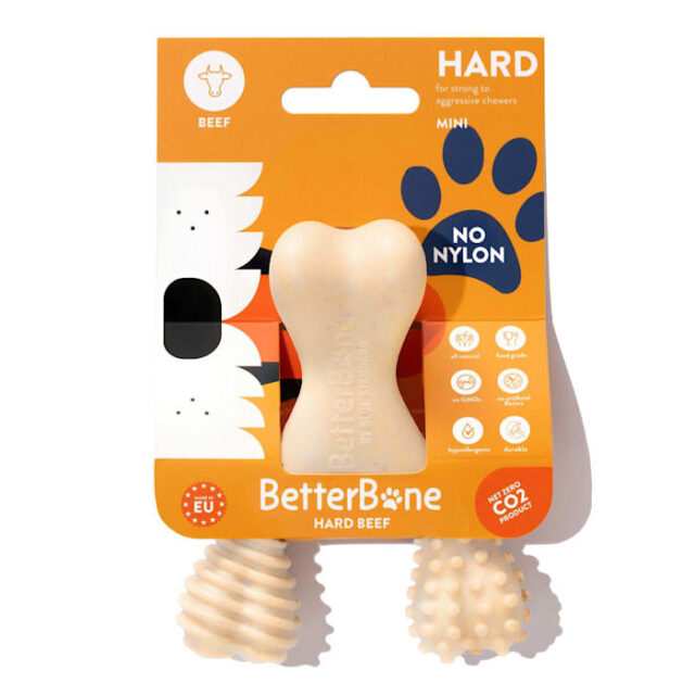 BetterBone Blue Standard Inc Hard Mini Beef Dog Toy, X-Small