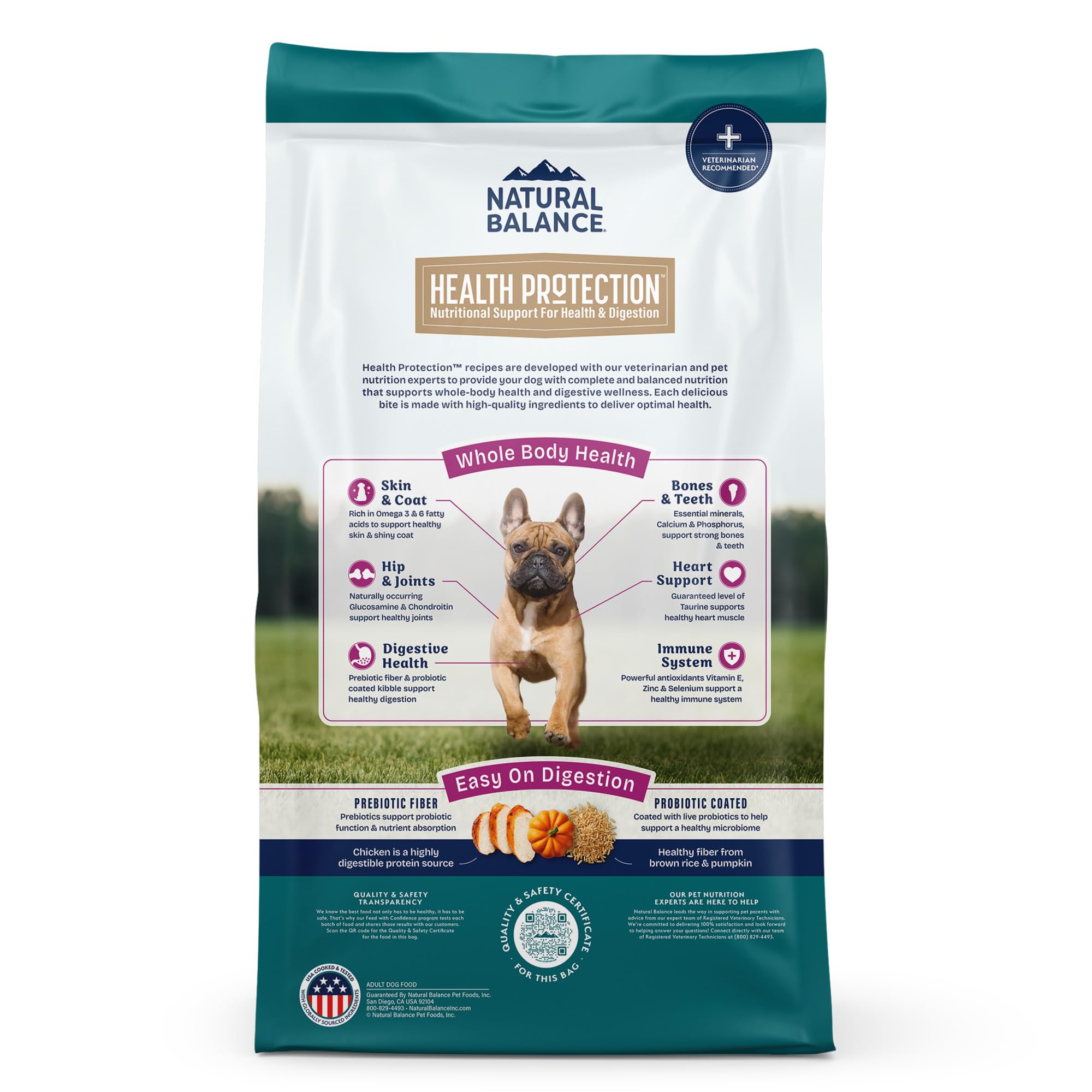 Natural Balance Health Protection Whole Body Health Easy Digestion Chicken Brown Rice & Pumpkin Small Breed Dry Dog Food